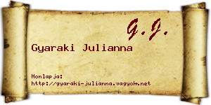 Gyaraki Julianna névjegykártya